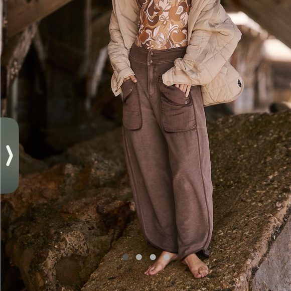 FP Movement by Free People Pants - FP Movement by Free People Brown Wide-Leg Utility Pants